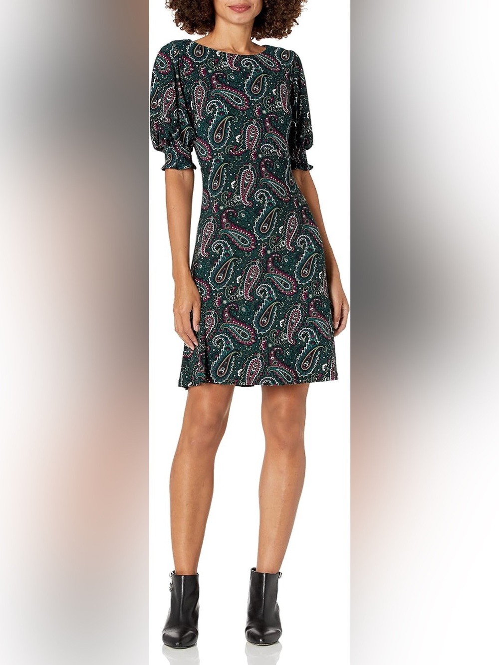TOMMY HILFIGER Green Paisley Short Sleeve dress size 10